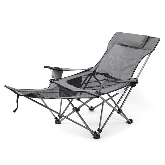 Eccomum 2 in 1 Folding Camping Chair Portable Adjustable Reclining Chair with Removable Footrest for Camping Fishing Beach Picnics