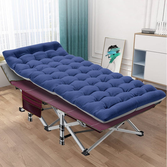 FICISOG Folding Camping Cots for Adults, 880Lbs Folding Bed with Mattress,Heavy Duty Cot for Camp Office Use,Red
