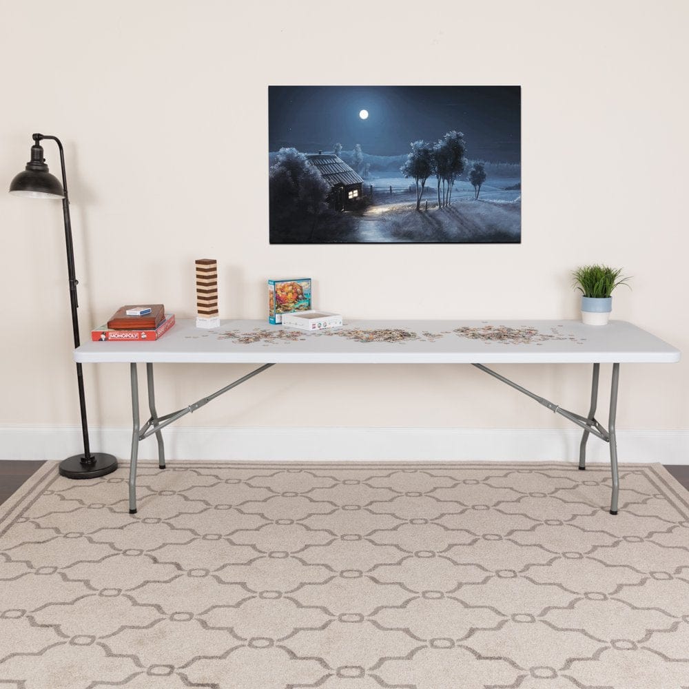 Flash Furniture 6-Foot Granite White Plastic Folding Table