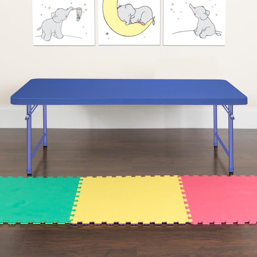 Flash Furniture Kid'S Granite White Plastic Folding Table