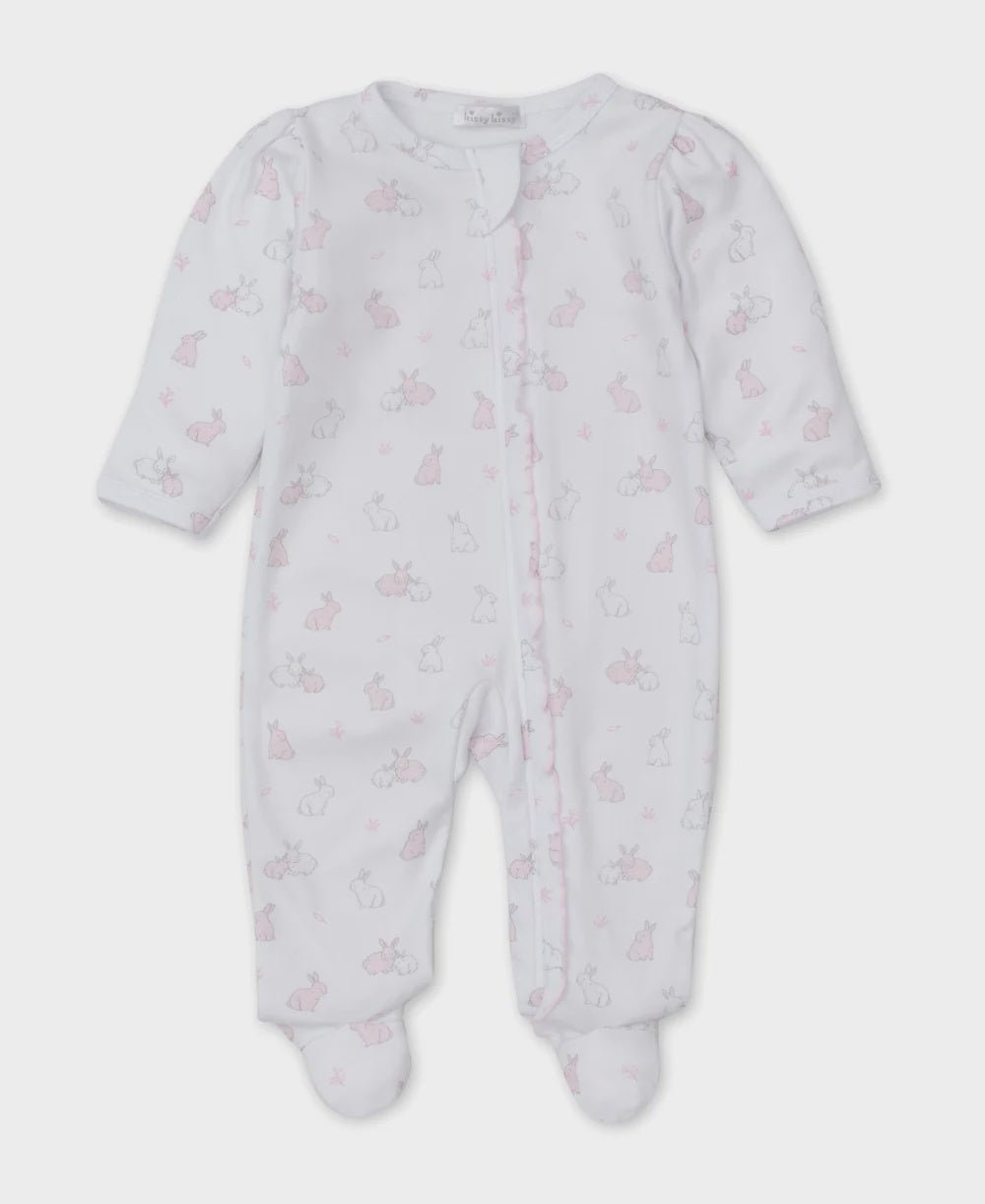 Girls Footie Zip Bunny Burrows Pink