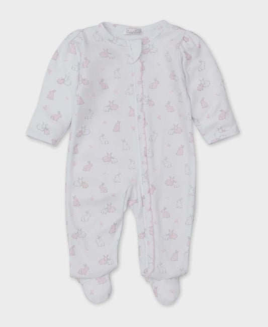 Girls Footie Zip Bunny Burrows Pink