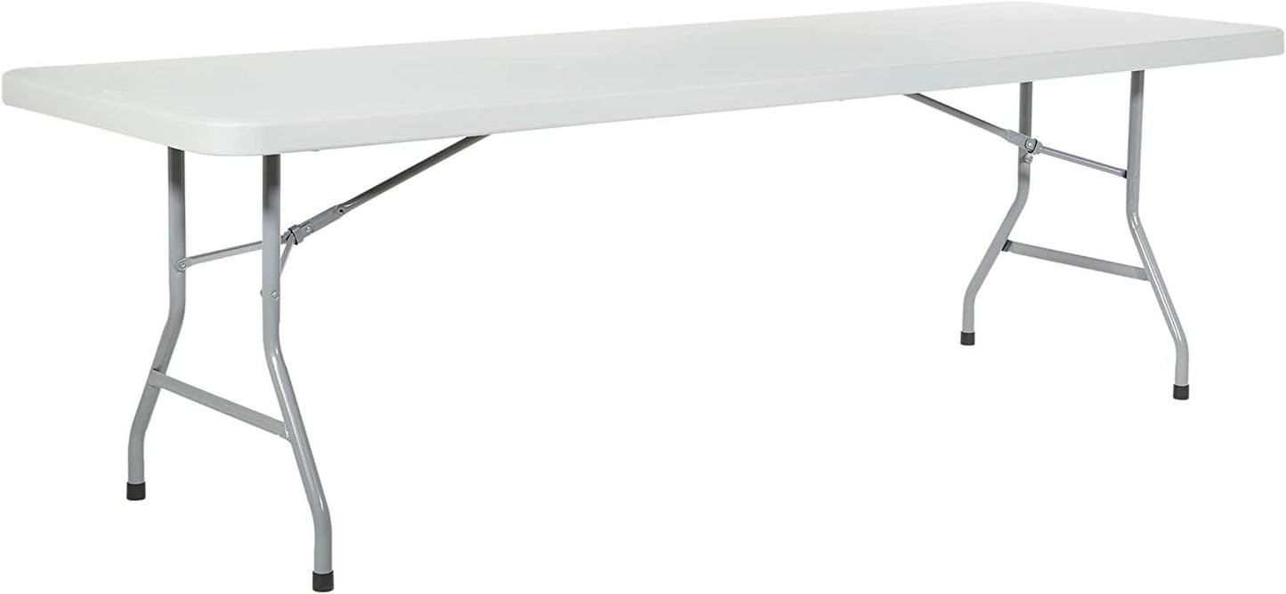 GIVIMO 8Ft Long Folding Party Table for Office, Beach, Picnic, Garden, Home, Dining, Wedding Indoor Outdoor-White