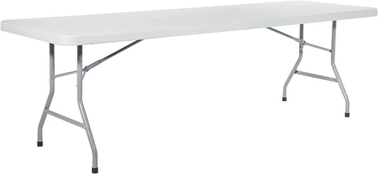GIVIMO 8Ft Long Folding Party Table for Office, Beach, Picnic, Garden, Home, Dining, Wedding Indoor Outdoor-White