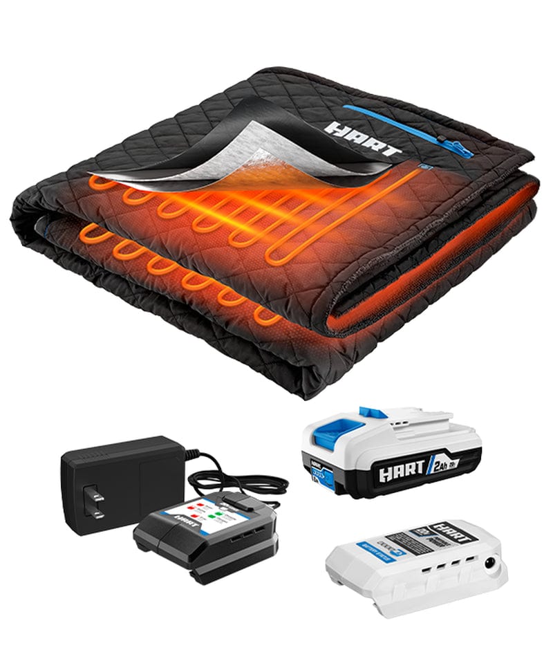 HART 20-Volt Cordless Heated Blanket Kit, Black