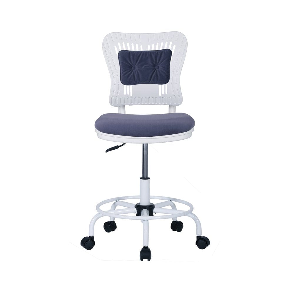 Home Office Desk Chair,Drafting Chair,Height Adjustable Rolling Chair, Armless Cute Modern Task Chair for Make up and Teens Homework,Red
