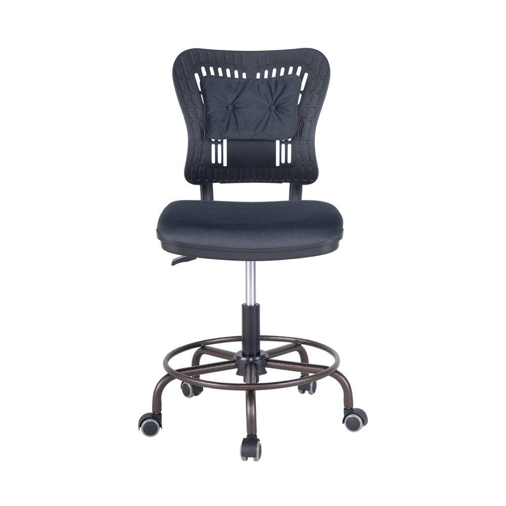 Home Office Desk Chair,Drafting Chair,Height Adjustable Rolling Chair, Armless Cute Modern Task Chair for Make up and Teens Homework,Red