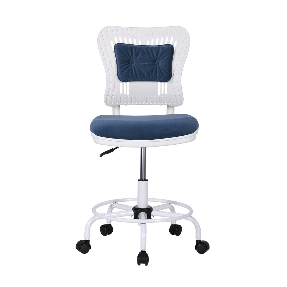 Home Office Desk Chair,Drafting Chair,Height Adjustable Rolling Chair, Armless Cute Modern Task Chair for Make up and Teens Homework,Red