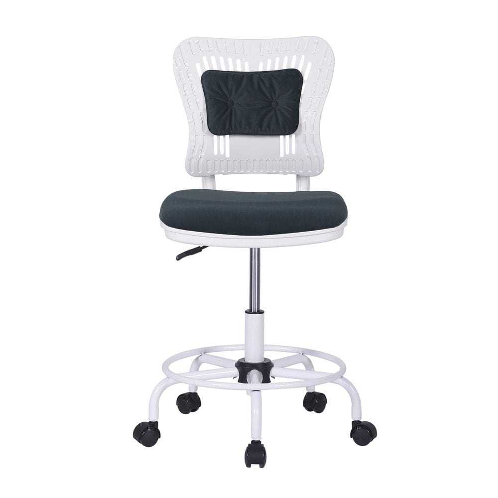 Home Office Desk Chair,Drafting Chair,Height Adjustable Rolling Chair, Armless Cute Modern Task Chair for Make up and Teens Homework,Red