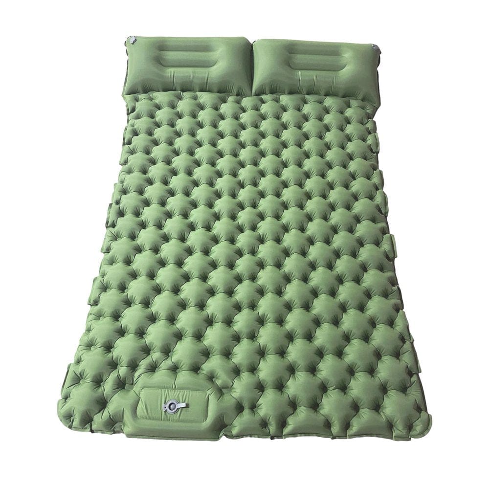 Huoge Double Camping Sleeping Pad with Pillow | Inflatable Sleeping Mat Ultralight Waterproof Camping Mattress | Portable Folding Inflating Bed, Build-In Inflatable Pump, for Backpacking, Camping, Hik