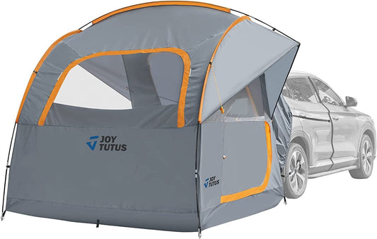 JOYTUTUS Universal SUV Camping Tent - up to 8-Person Capacity, Waterproof ,7.7' W X 7.7' L X6.9' H Truck Bed Tent,Easy to Setup for Camping,Hiking,Fishing,Orange