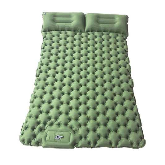 Julam Double Camping Sleeping Pad with Pillow|Inflatable Sleeping Mat Ultralight Waterproof Camping Mattress|Portable Folding Inflating Bed Build-In Inflatable Pump for Backpacking Camping Hiking