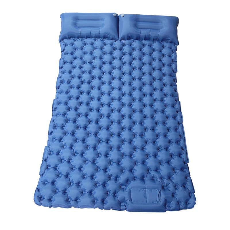Julam Double Camping Sleeping Pad with Pillow|Inflatable Sleeping Mat Ultralight Waterproof Camping Mattress|Portable Folding Inflating Bed Build-In Inflatable Pump for Backpacking Camping Hiking