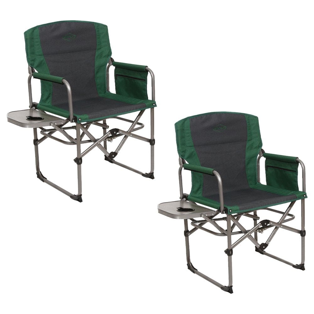 Kamp-Rite Compact Director'S Chair W/Side Table & Organizer, Green (2)