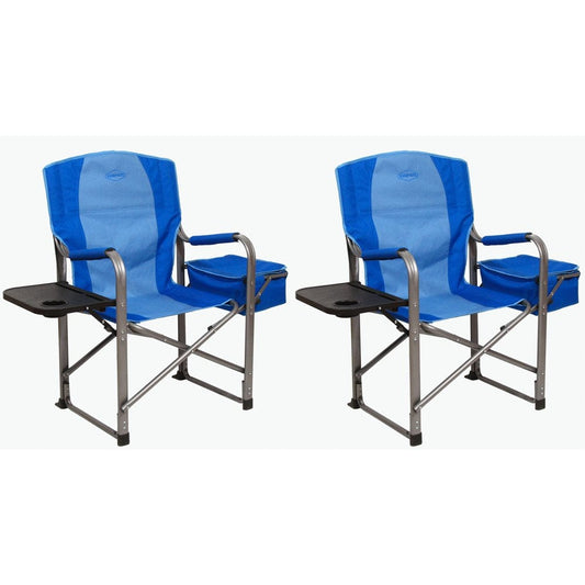 Kamp-Rite Director Portable Lounge Chair W/ Cooler & Side Table, (2 Pack)