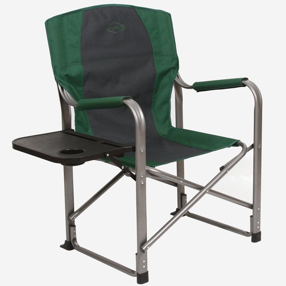 Kamp-Rite Portable Director'S Chair with Side Table & Cup Holder, 350 LB Capacity, Blue