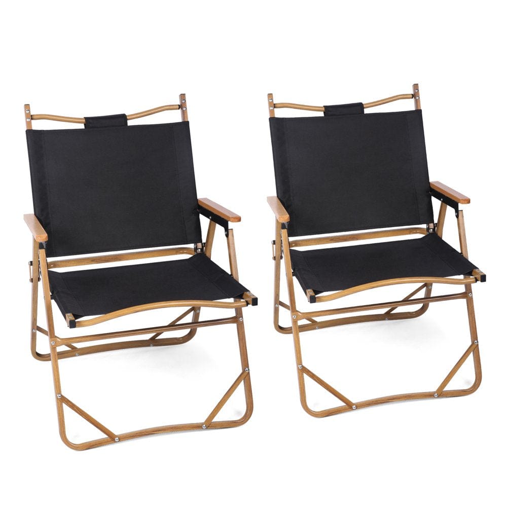 KARMAS PRODUCT 2 Pack Folding Aluminum Chairs - Indoor Outdoor Lightweight Camping Hiking Picnic Fishing Chair - Also for Living Room, Patio, Backyard, Beach - Support 300 LBS