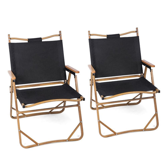 KARMAS PRODUCT 2 Pack Folding Aluminum Chairs - Indoor Outdoor Lightweight Camping Hiking Picnic Fishing Chair - Also for Living Room, Patio, Backyard, Beach - Support 300 LBS