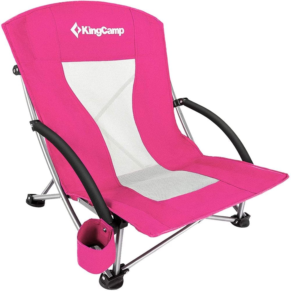 Kingcamp Backpack Beach Chairs Folding Mesh Reclining Back Beach Chairs 2 Piece Set for Adults Blue