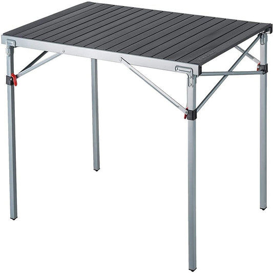 Kingcamp Camping Folding Table Cookout Table Aluminum Portable Strong Stable Roll up Table for 4-6 Person for Outdoor 42.1" × 27.6 " Black