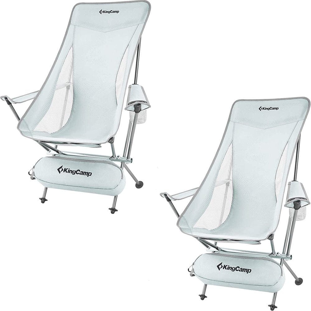 Kingcamp Ultralight High Back Folding Camping Chairs Adults with Armrest 2 Pack Lightweight Camping Chair Black