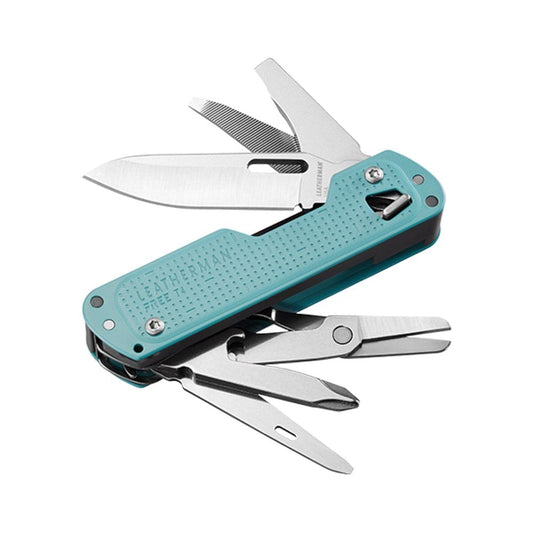 LEATHERMAN, FREE T4 Multitool and EDC Knife with Magnetic Locking and One Hand Accessible, Built in the USA, Stainless, Arctic