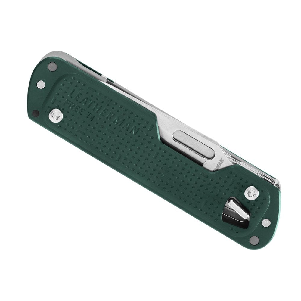 LEATHERMAN, FREE T4 Multitool and EDC Knife with Magnetic Locking and One Hand Accessible, Made in the USA, Stainless, Evergreen