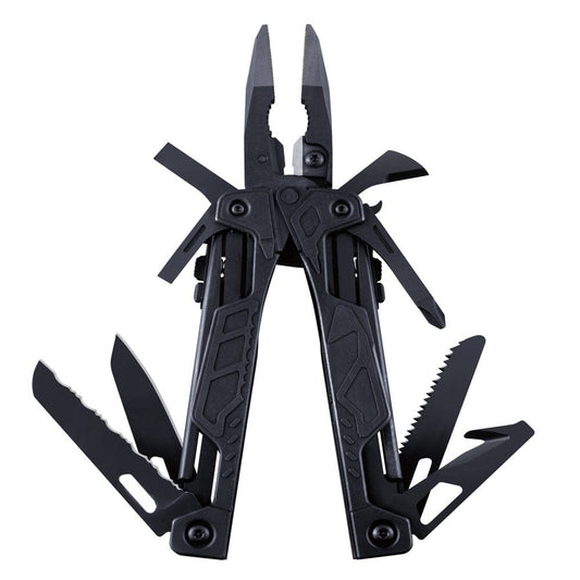 LEATHERMAN, OHT One Handed Multitool with Spring-Loaded Pliers and Strap Cutter, Black with MOLLE Brown Sheath