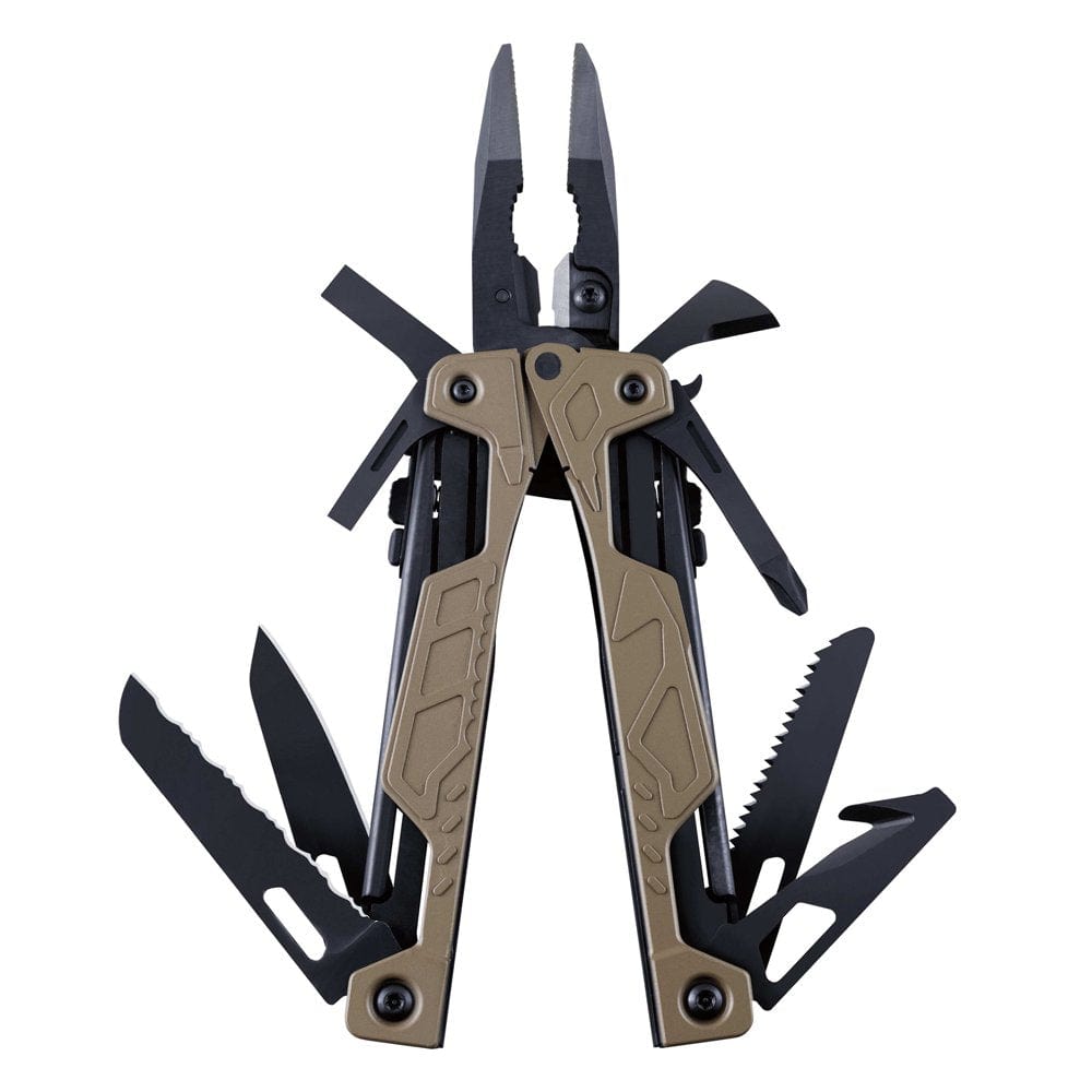 LEATHERMAN, OHT One Handed Multitool with Spring-Loaded Pliers and Strap Cutter, Black with MOLLE Brown Sheath