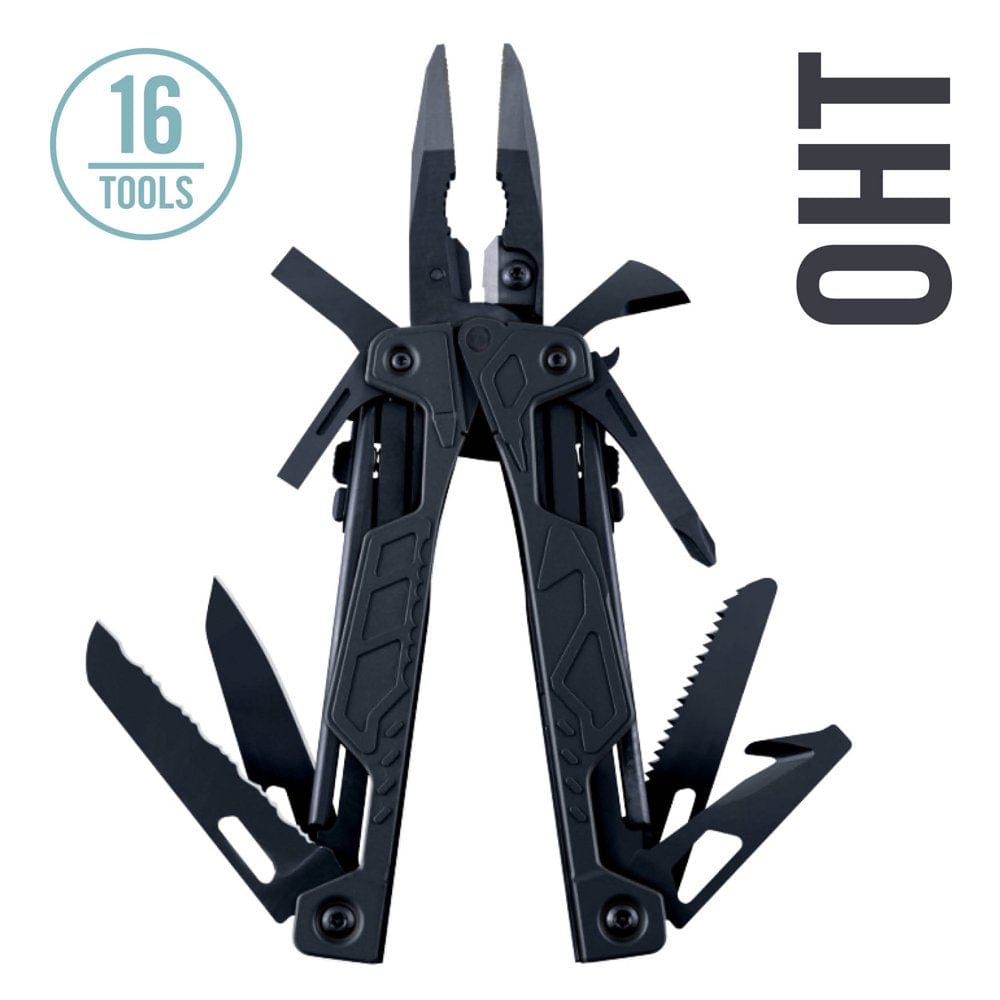 LEATHERMAN, OHT One Handed Multitool with Spring-Loaded Pliers and Strap Cutter, Black with MOLLE Brown Sheath
