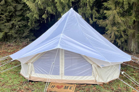 Life inTents Canvas Tent 4M (13 Ft) Life inTents Bell Tent Fly Cover for  Frenweh and Stella Tents