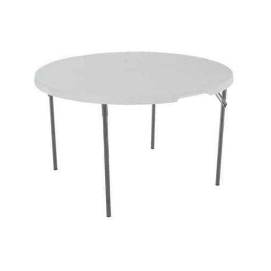 Lifetime 48" round Fold-In-Half Table, White Granite