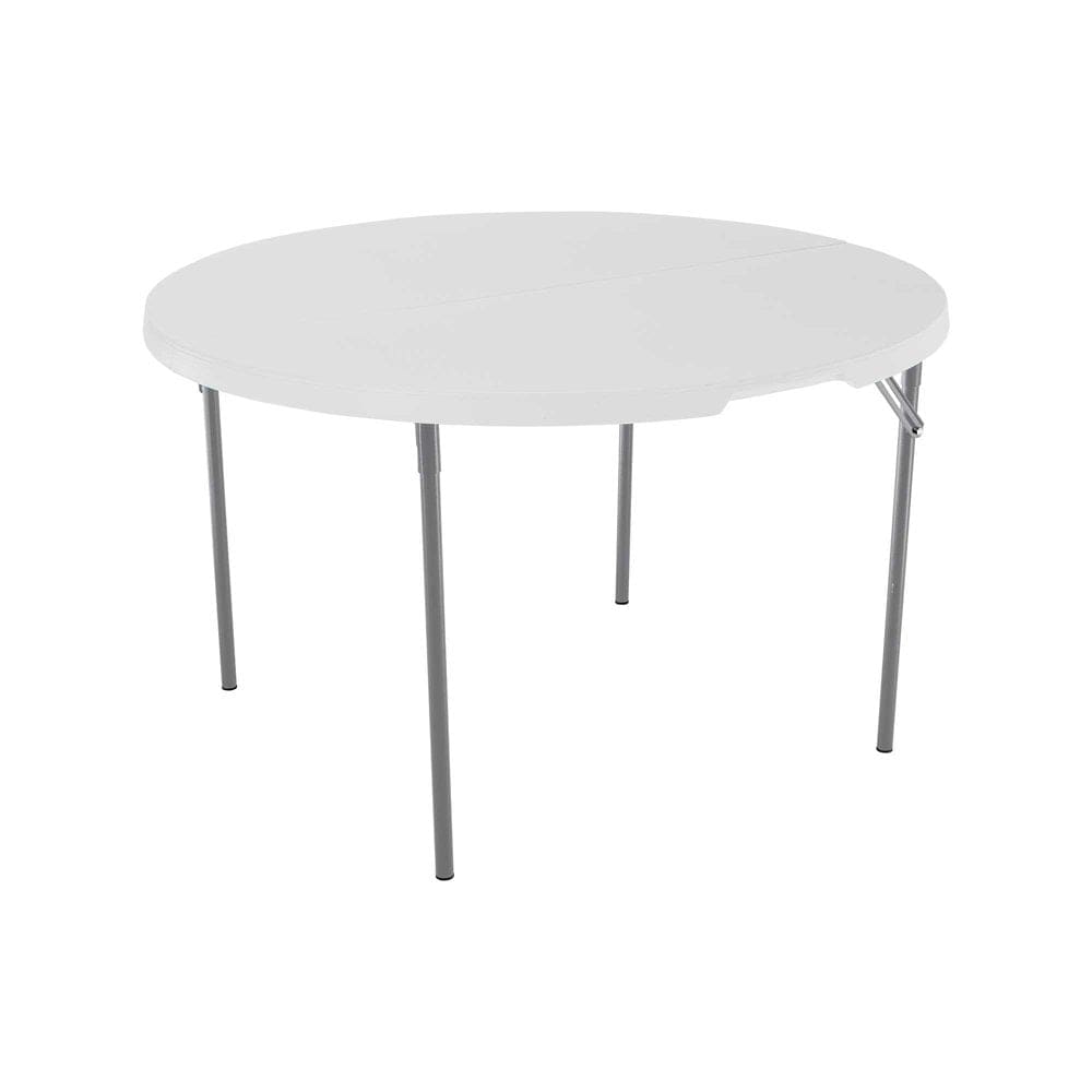 Lifetime 48" round Fold-In-Half Table, White Granite