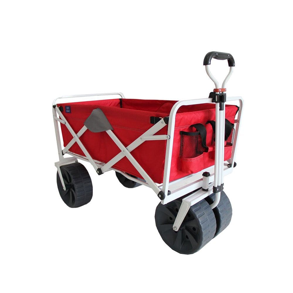 Mac Sports Collapsible Folding All Terrain Outdoor Beach Utility Wagon Cart, Blue