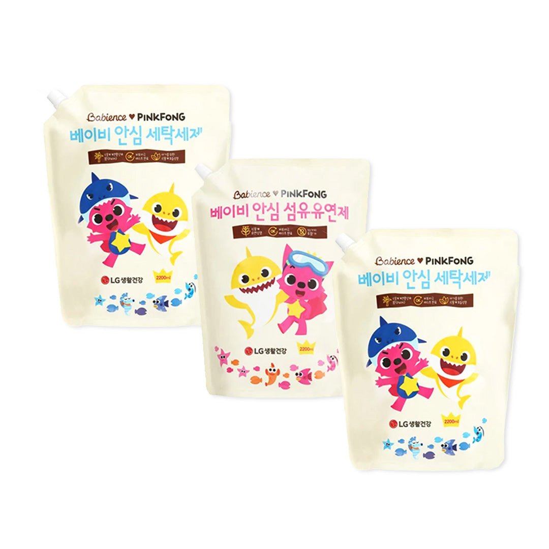 [BABIENCE] Pinkfong Antibacterial Detergent & Softener Refill 2200ml x 3 - COCOMO