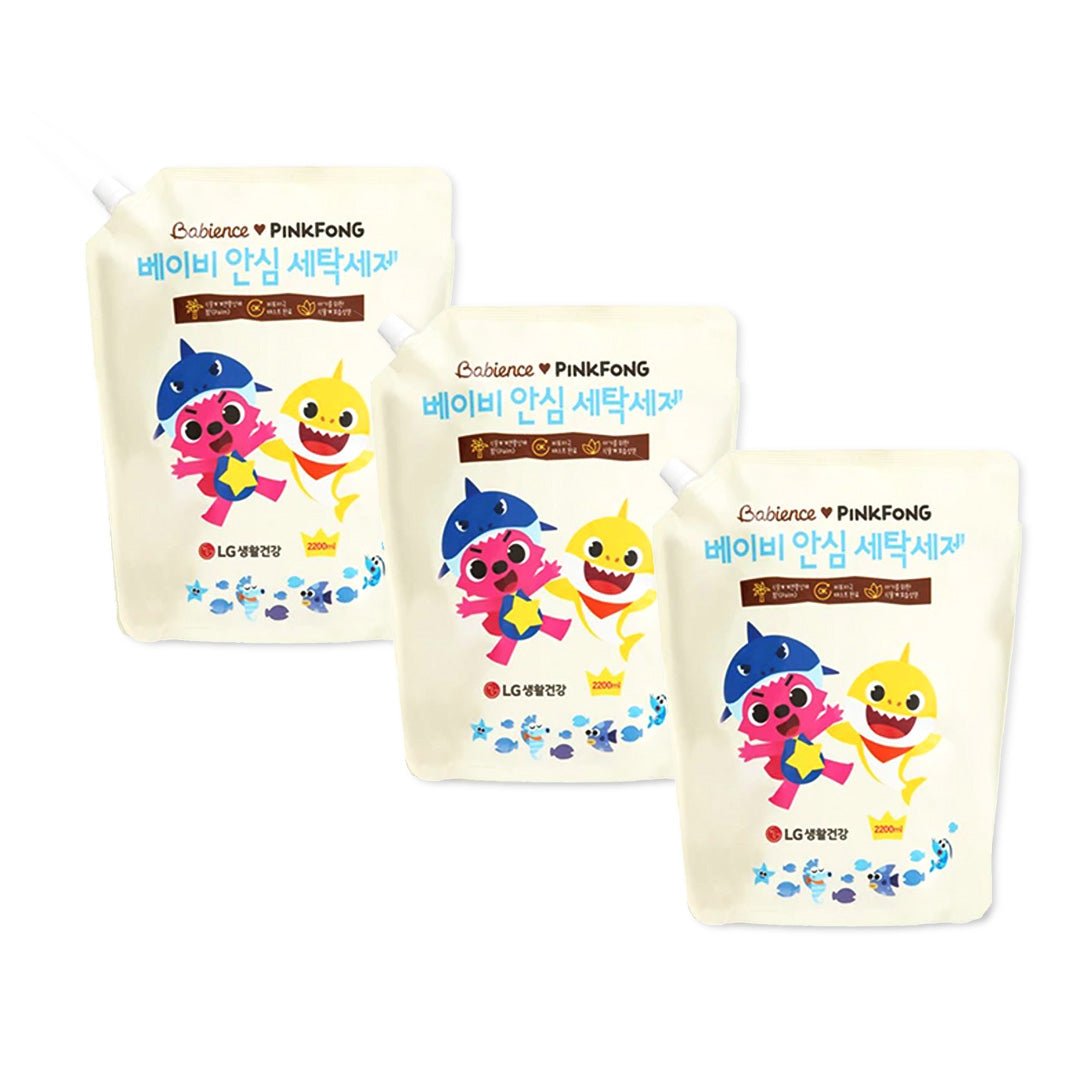 [BABIENCE] Pinkfong Antibacterial Detergent & Softener Refill 2200ml x 3 - COCOMO