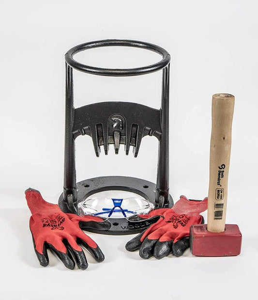 MCC Cast Iron Wood Splitter,Kindling Cracker,Manually Split Firewood,Use at Home&Campsites Campfire Splitting Wedge,Easily Portable,Sturdy and Safe,Incl. Tools Work Gloves,Safety Glasses,Maul Hammer