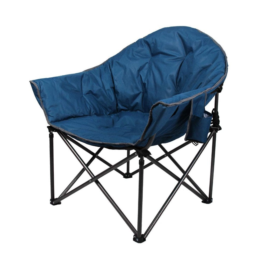 MF Studio Oversized Padded Moon Chair Camping Folding Saucer Chairs with Cup Holder and Carry Bag, Supports up to 400Lbs, Red