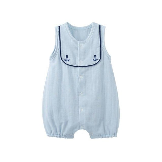 Boy's Clothing blue anchor / 3-6 Months Baby Boys Snap Front Pajamas