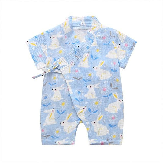 Girl's Clothing Light Blue Bunny / 18M Floral Kimono Rompers