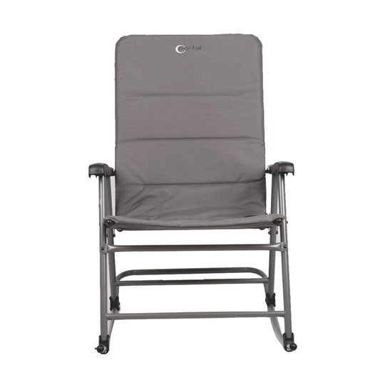 Portal Outdoor Wide Portable Flat Folding Camping Rocking Chair Recliner, Gray