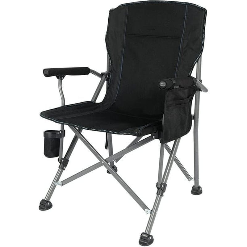 REDCAMP Folding Camping Chair for Adults Heavy Duty 250Lb,Outdoor Camp Chairs Portable Lawn Chair with High Back and Cup Holder, Black