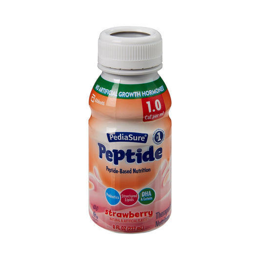 PediaSure® Peptide 1.0 Cal Strawberry Pediatric Oral Supplement, 8 oz. Bottle