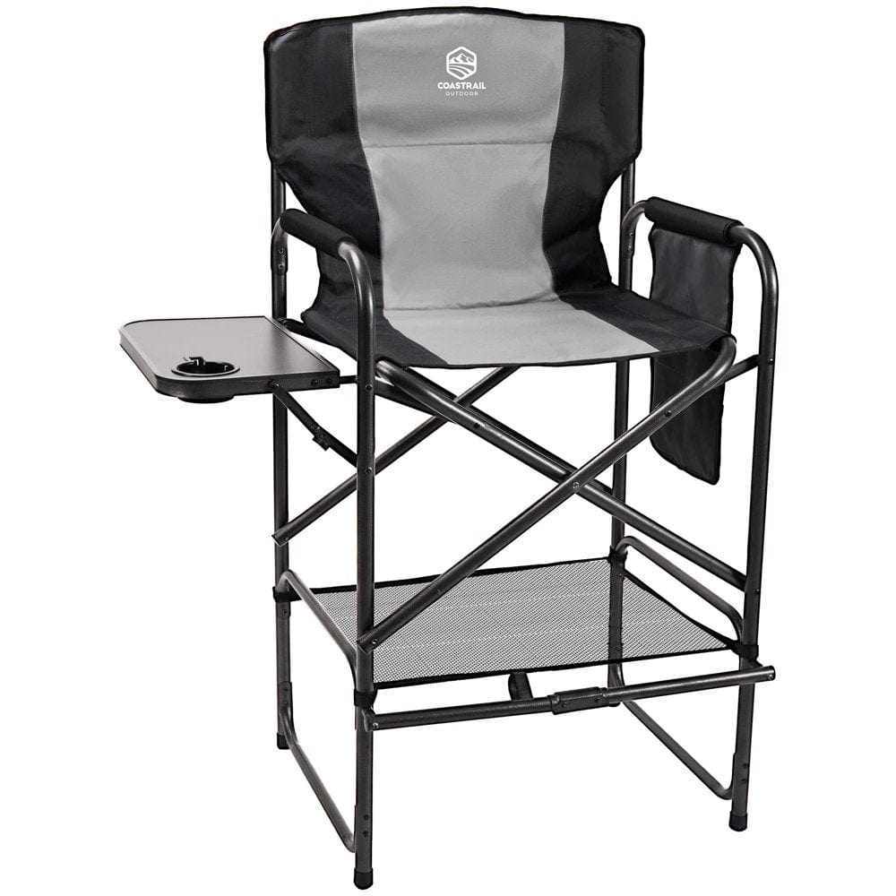 Seizeen Directors Chair for Tall People, 48.2" Tall Outdoor Foldable Chairs with Side Table Storage Bag, Bar Height Portable Makeup Artist Chair, Director Folding Chair for Camping Fishing