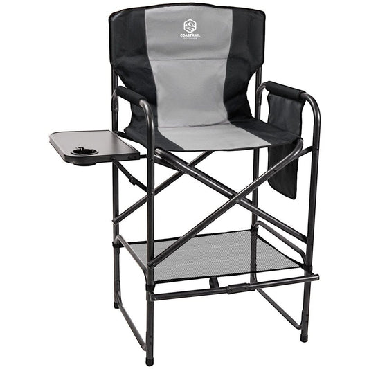 Seizeen Directors Chair for Tall People, 48.2" Tall Outdoor Foldable Chairs with Side Table Storage Bag, Bar Height Portable Makeup Artist Chair, Director Folding Chair for Camping Fishing