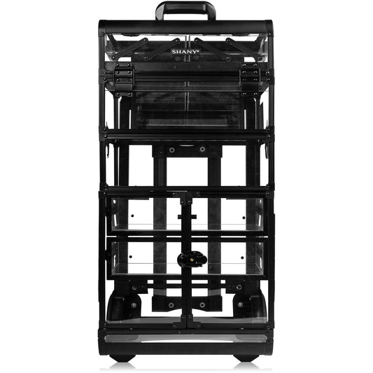 SHANY REBEL NUDE Series Pro Makeup Artists Rolling Train Case - Light Duty Large Clear Trolley Cosmetic Organizer Case - SHOP  - MAKEUP TRAIN CASES - ITEM# SH-REBEL-NUDE-PARENT
