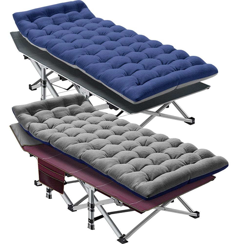 Slsy Camping Cot for Adults, Folding Cot Bed for Sleeping with 2 Sided Mattress & Carry Bag, Tent Cot, Supports 880 Lbs