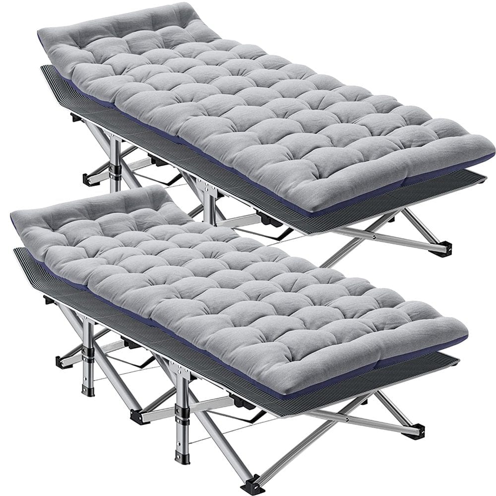Slsy Camping Cot for Adults, Folding Cot Bed for Sleeping with 2 Sided Mattress & Carry Bag, Tent Cot, Supports 880 Lbs