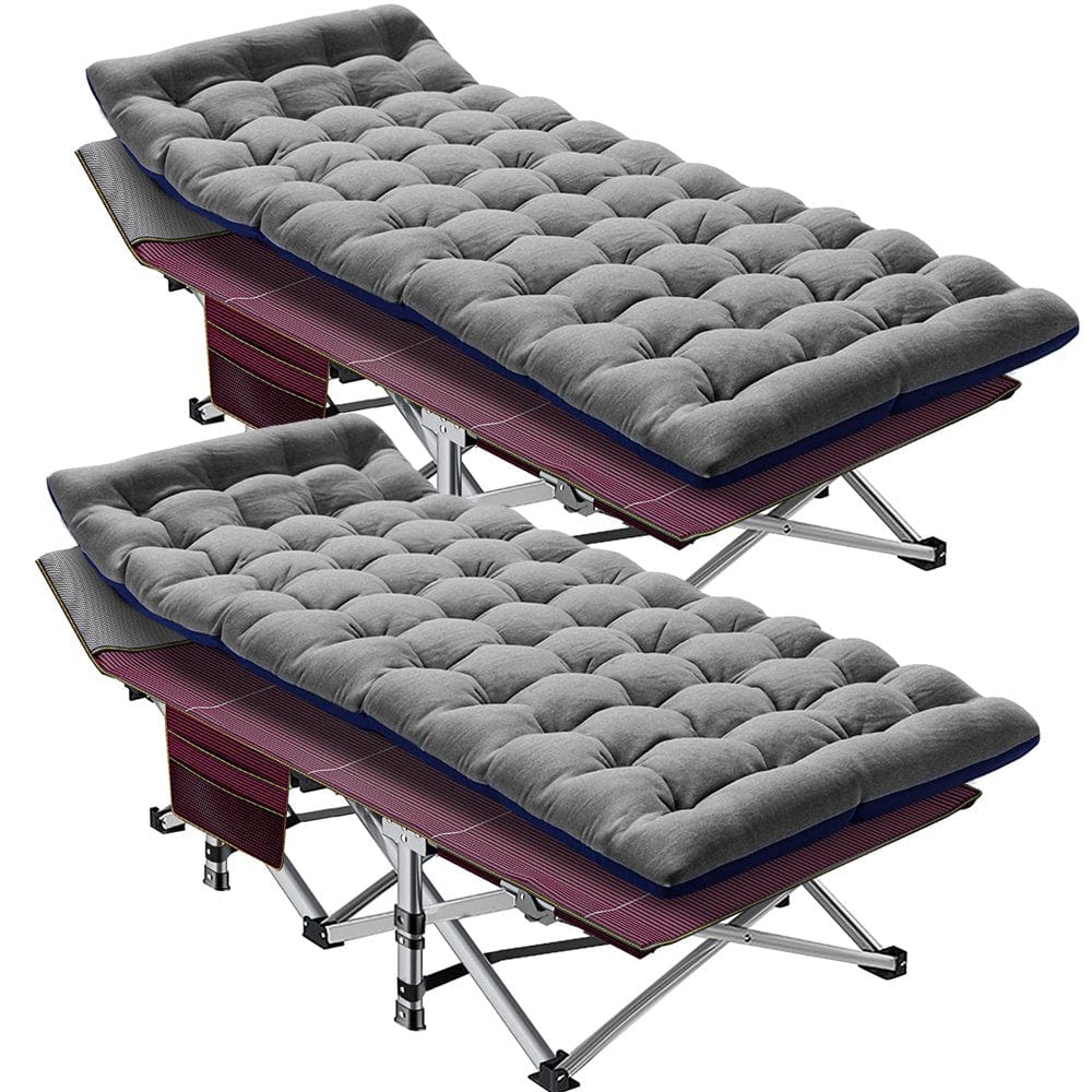 Slsy Camping Cot for Adults, Folding Cot Bed for Sleeping with 2 Sided Mattress & Carry Bag, Tent Cot, Supports 880 Lbs