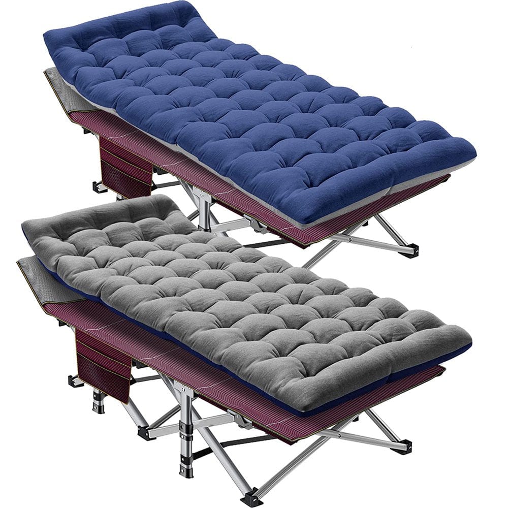Slsy Camping Cot for Adults, Folding Cot Bed for Sleeping with 2 Sided Mattress & Carry Bag, Tent Cot, Supports 880 Lbs